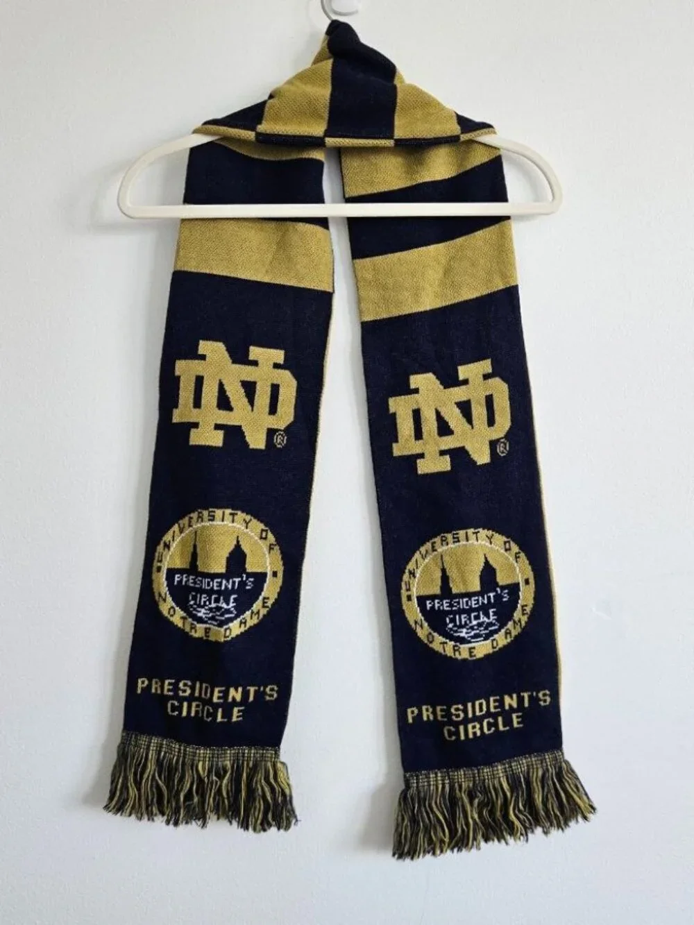 Notre Dame Fighting Irish Scarf Blue Gold President's Circle Cavanaugh Council